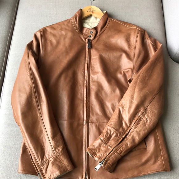 fossil leather jacket mens